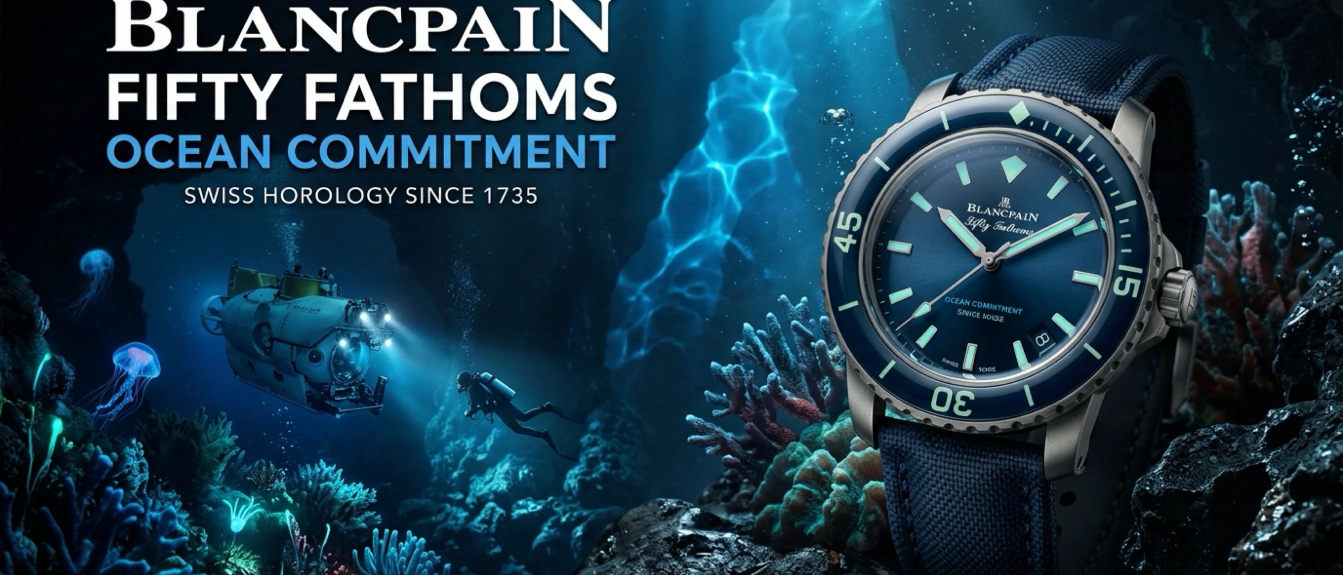 Blancpain Fifty Fathoms Ocean Commitment Titanyum 1:1 Super Clone Dalgıç Saati