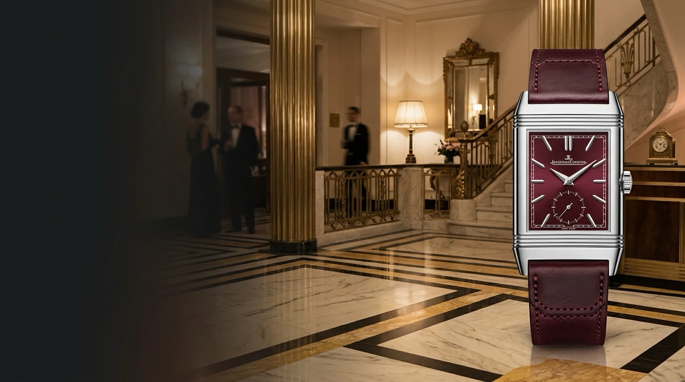 Jaeger-LeCoultre Reverso Tribute Monoface Bordo Kadran 1:1 Super Clone ETA Saat