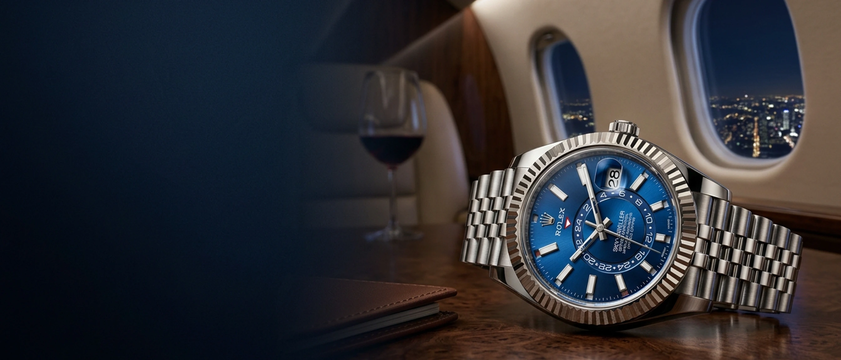Rolex Sky-Dweller 326934 Mavi Kadran Fluted Ring Command Jubilee 1:1 Super Clone ETA Saat
