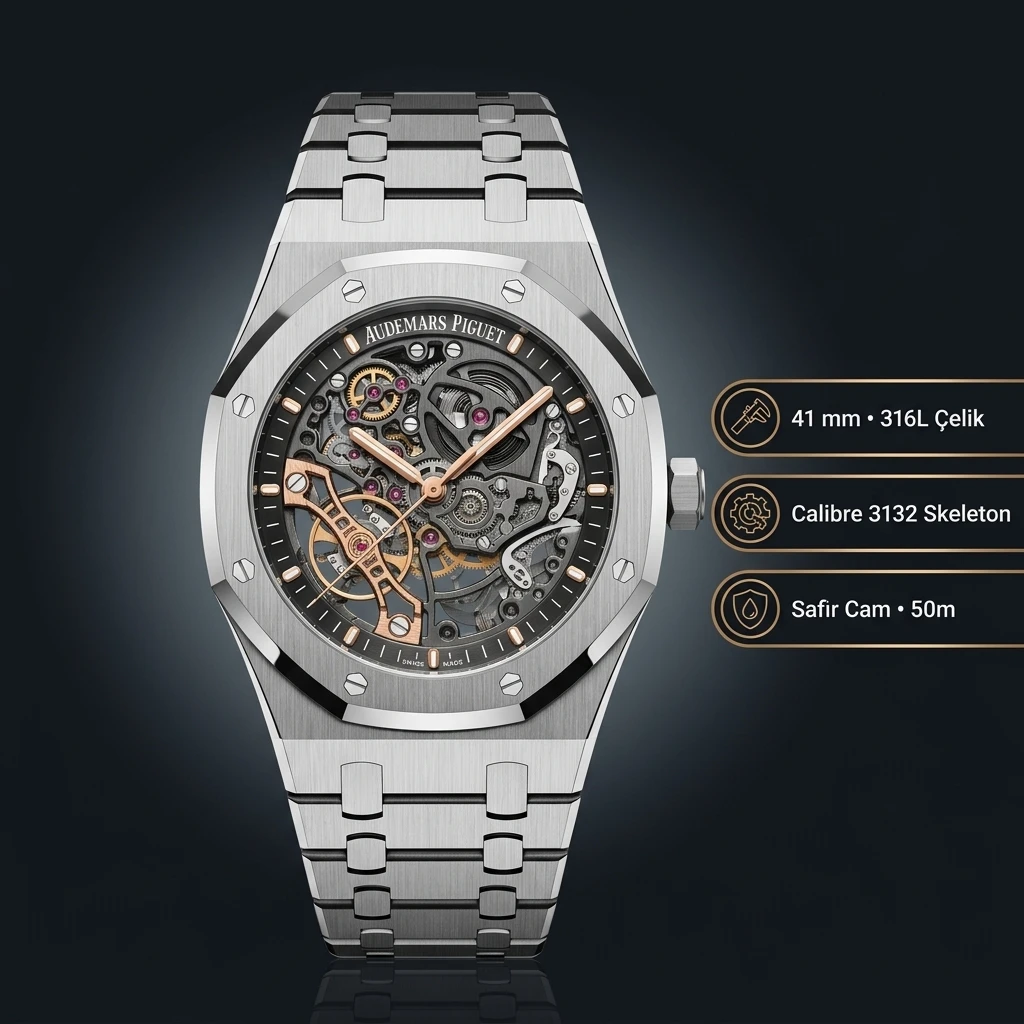 Audemars Piguet 26421ST Siyah Kadranlı Tourbillon Kauçuk Kordon Super Clone ETA Saat
