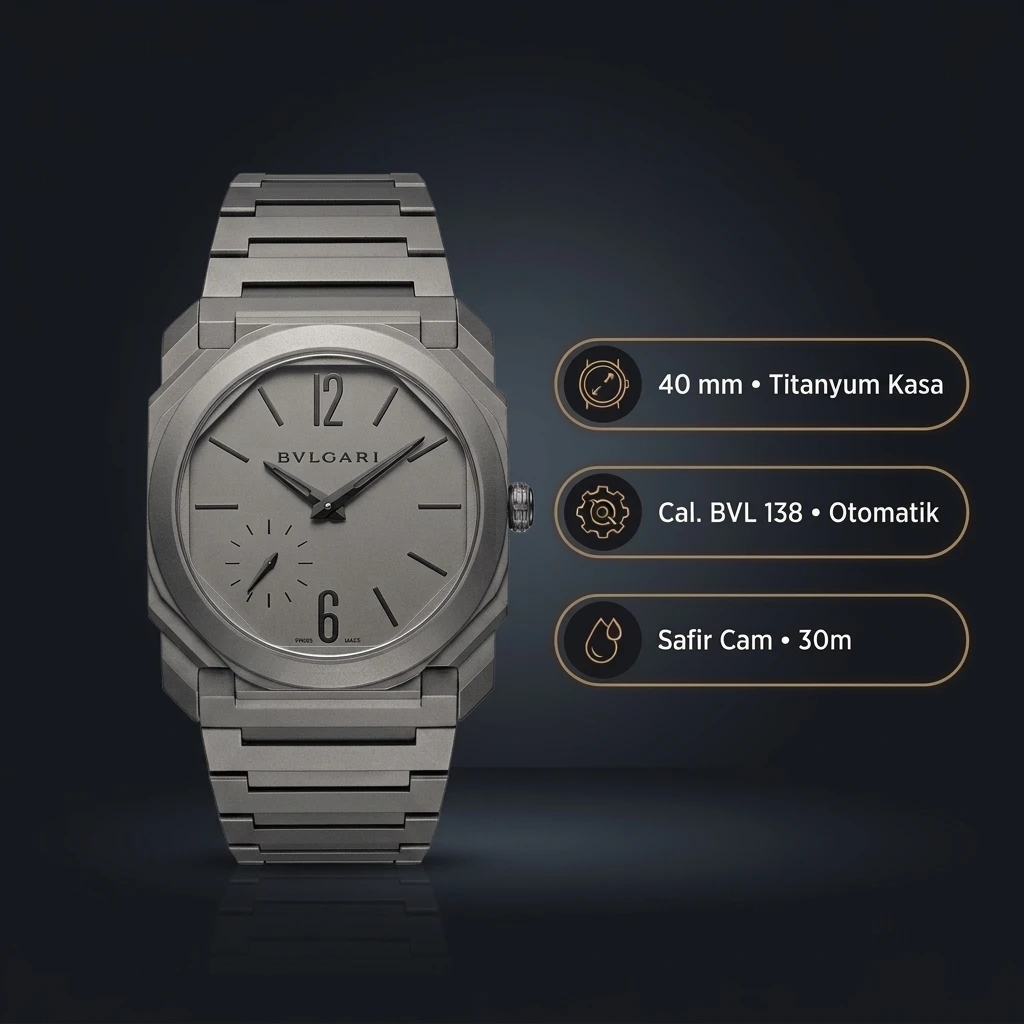 Bvlgari Octo Finissimo 40 mm 103297 Gümüş Super Clone ETA Saat
