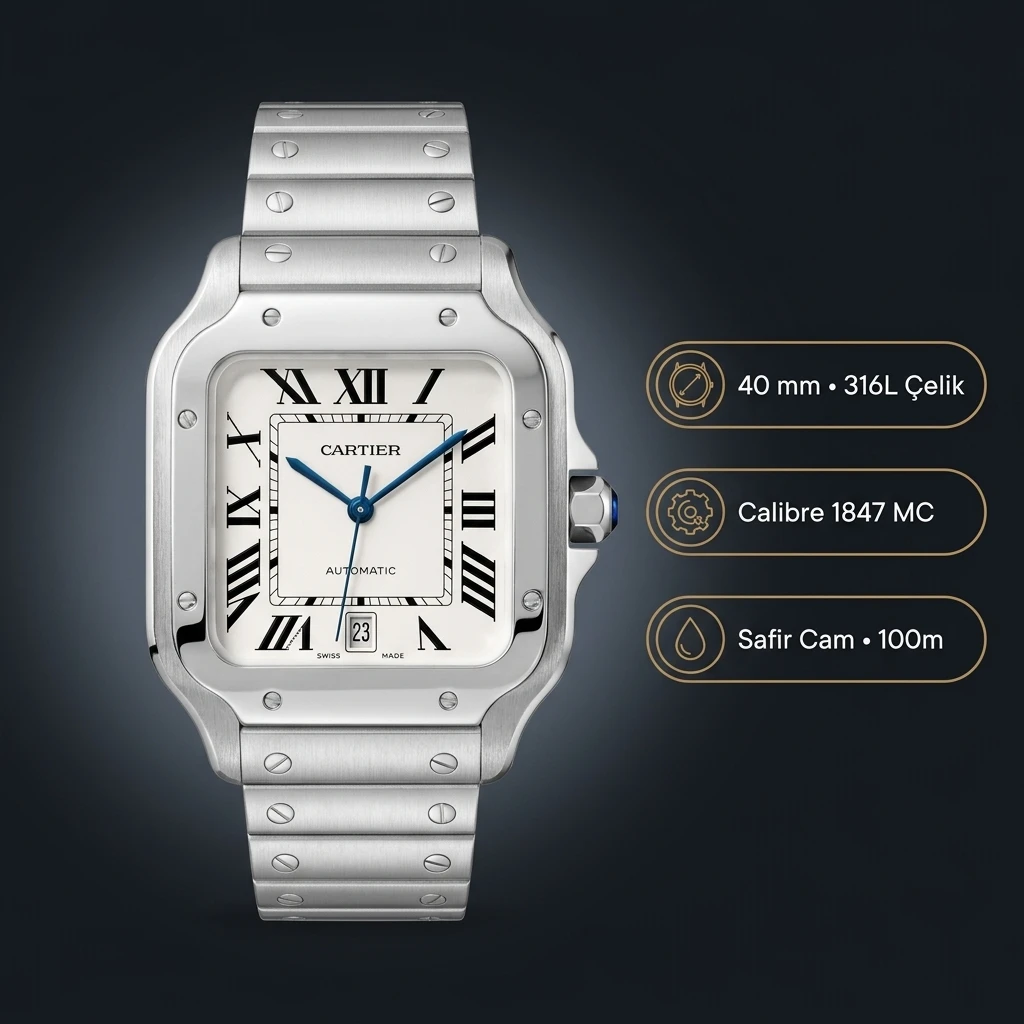 Cartier Ballon Bleu 42 mm W69012Z4 Beyaz Kadran Çelik Buyuk Super Clone ETA Saat