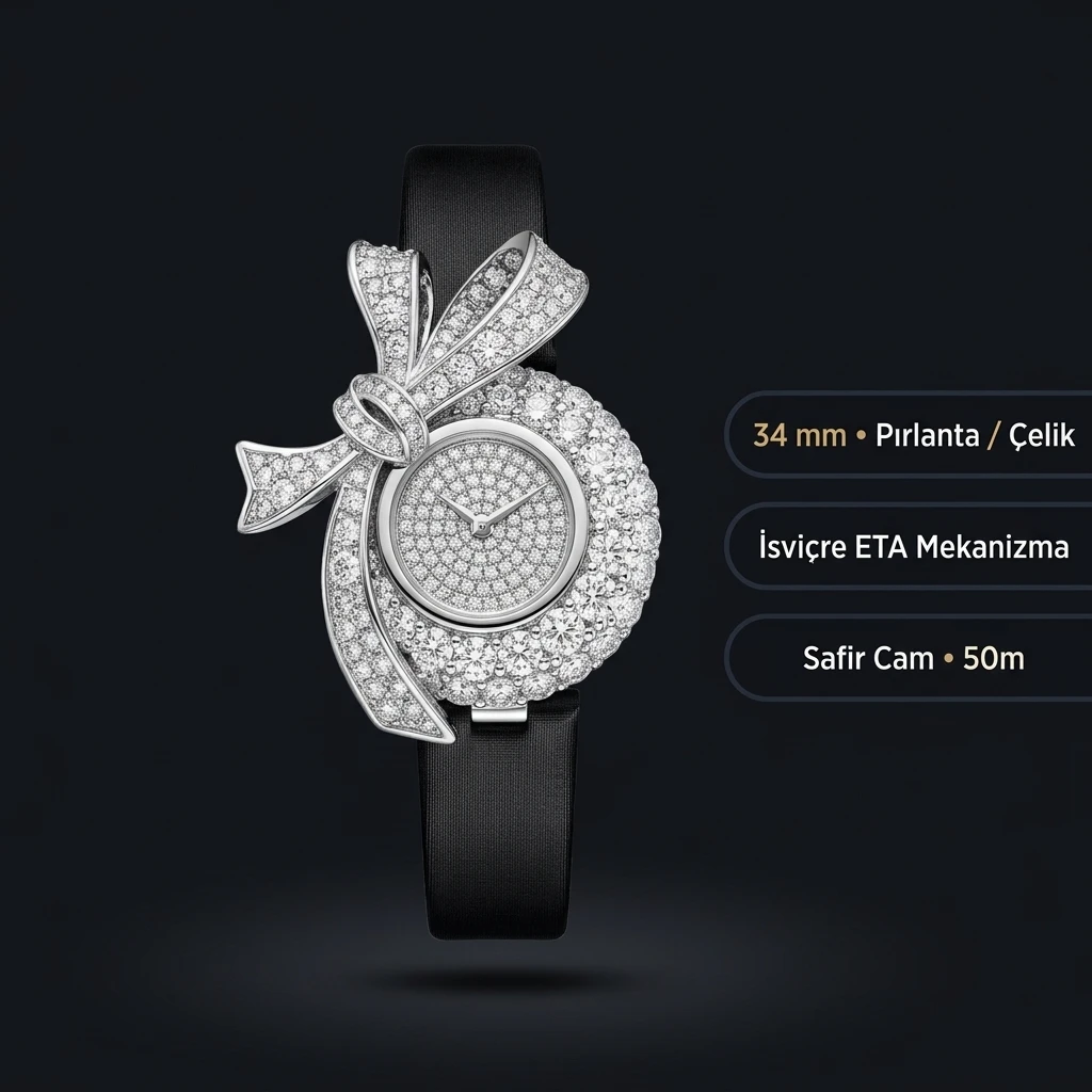 Graff Diamond Fiyonk Elmas Taşlı Saten Super Clone ETA Saat