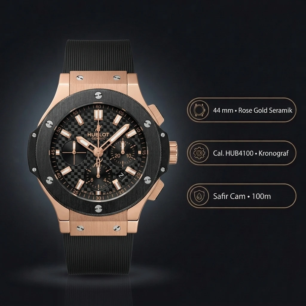 Hublot Big Bang Rose Seramik Skeleton Chronograph Super Clone ETA Saat