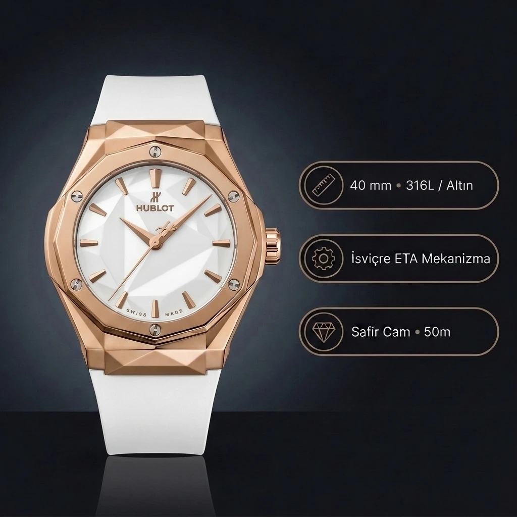 Hublot Classic Fusion Orlinski King Gold White 40 Mm Super Clone ETA Saat