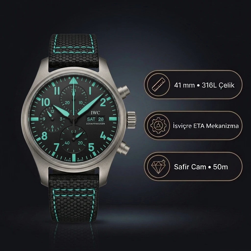 IWC Pilot Chronograph AMG Petronas Super Clone ETA Saat