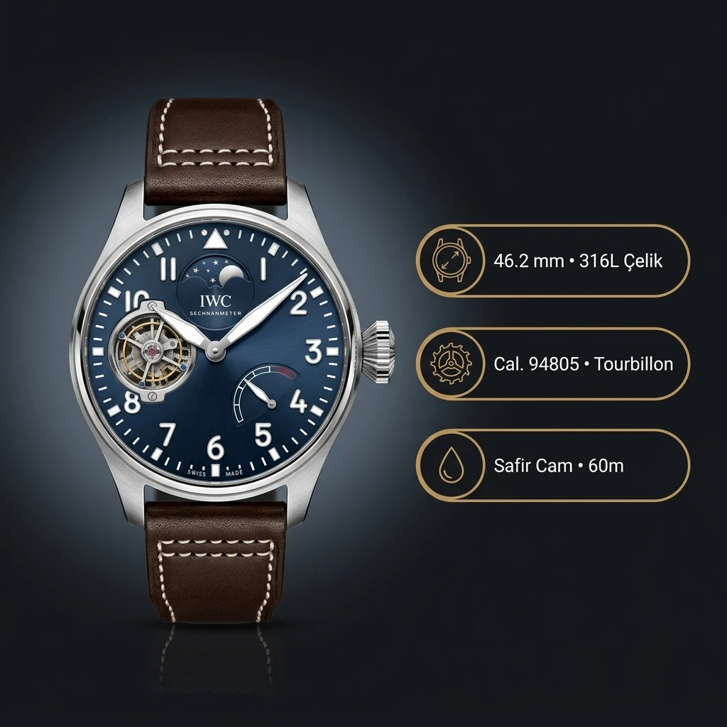 IWC Portugieser Mavi Tourbillon Deri Super Clone ETA Saat