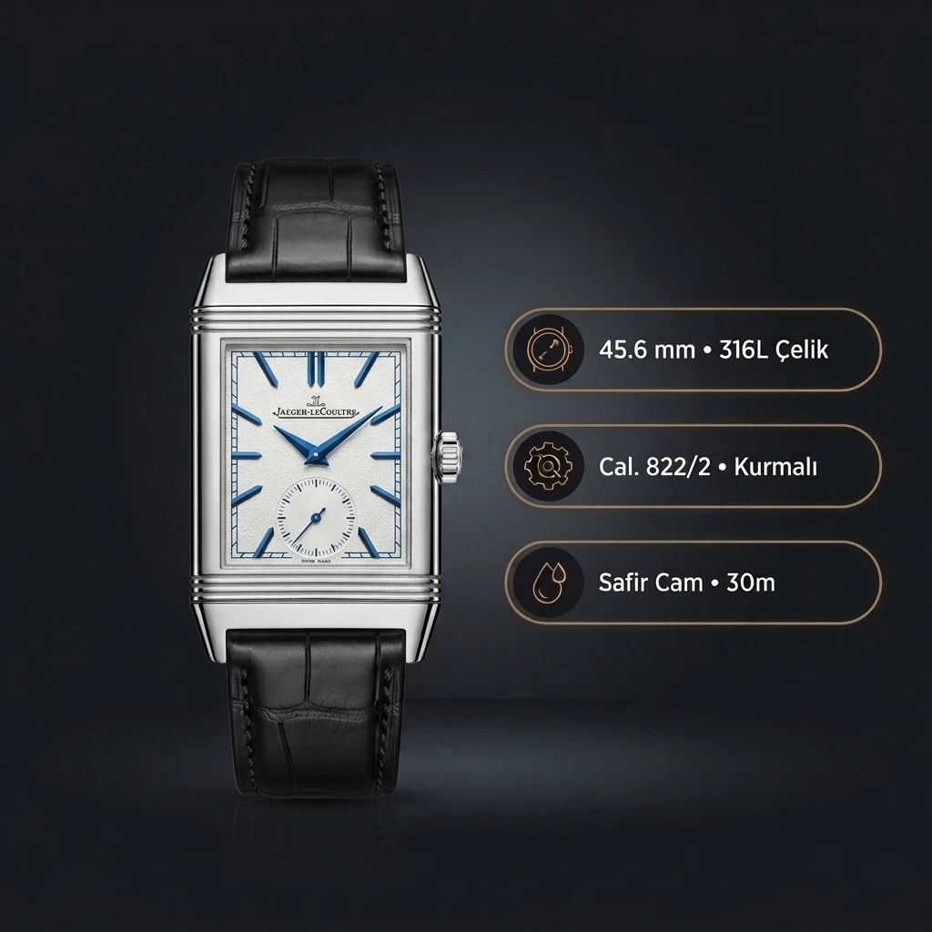 Jaeger LeCoultre Reverso Beyaz Kadran Deri Super Clone ETA Saat