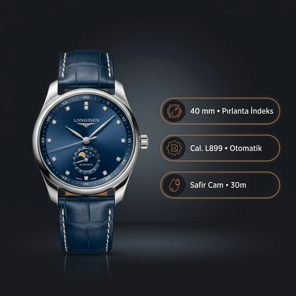 Longines Master Collection Mavi Kadran Deri Super Clone ETA Saat