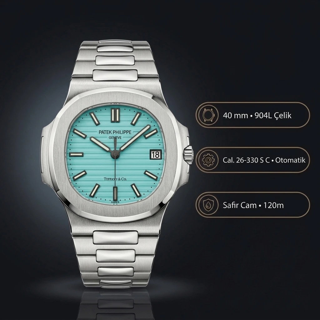 Patek Philippe Nautilus 5711 Tiffany Mavi Kadran Çelik 40 mm Super Clone ETA Saat