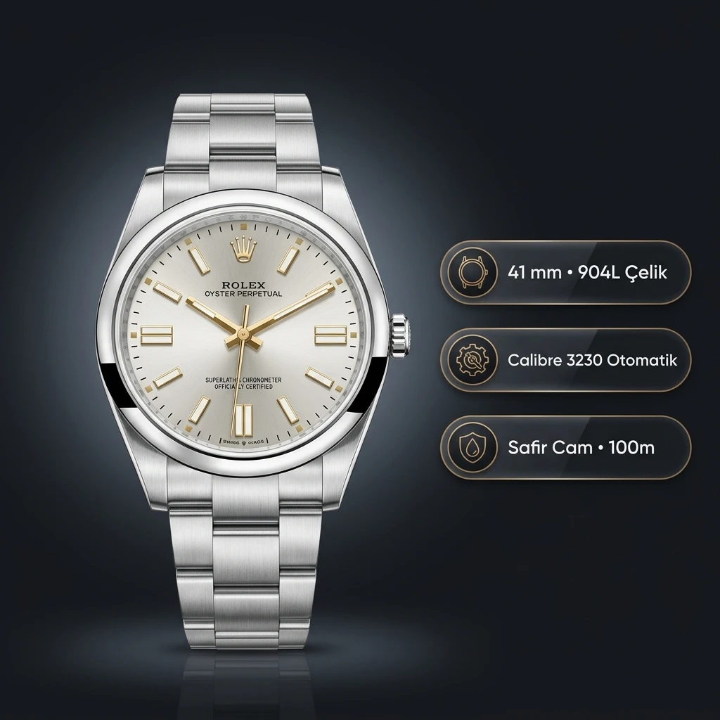 Rolex Datejust 126334 41 mm Gümüş Kadranlı Jubilee Super Clone ETA Saat