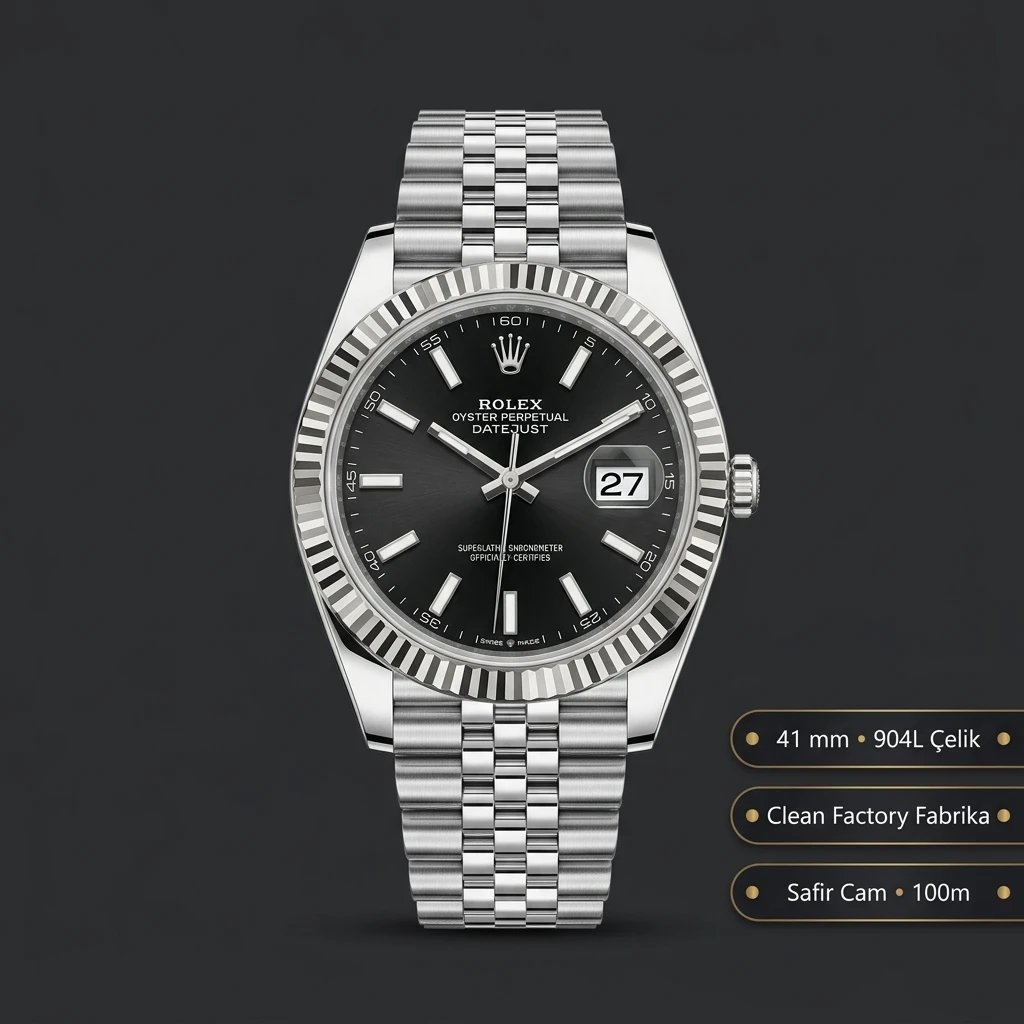 Rolex Datejust 126334 Black Dial Jubilee Super Clone ETA Saat