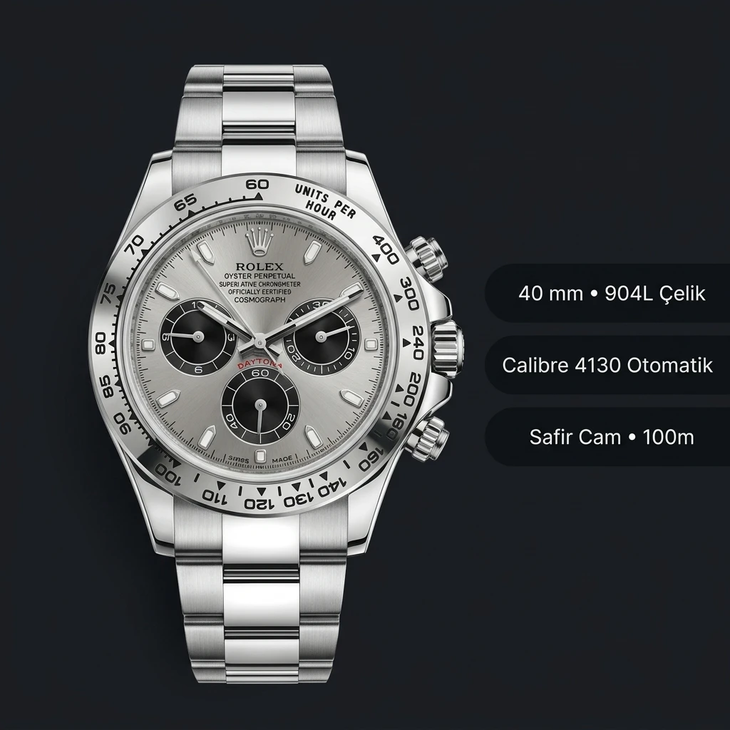 Rolex Daytona 116500LN Gri 4130 Super Clone ETA Saat