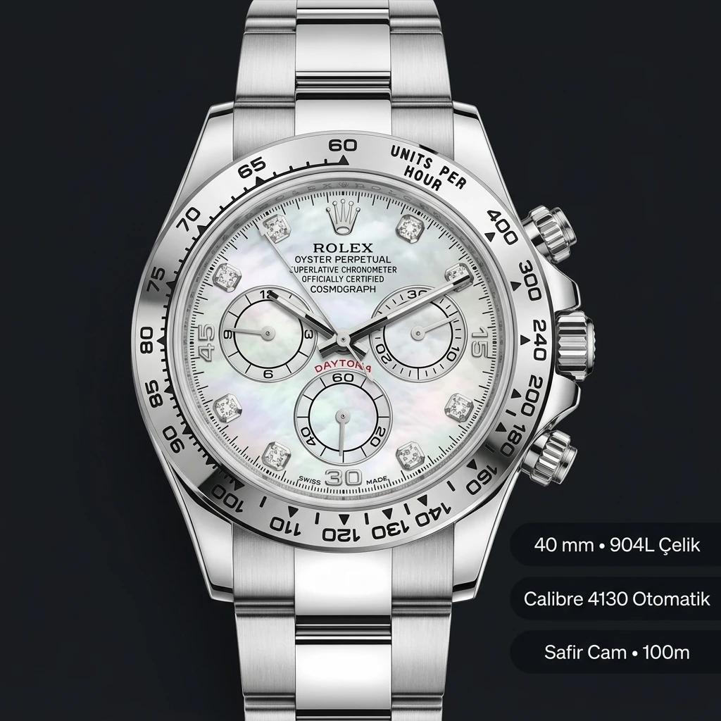 Rolex Daytona 116500LN Sedef 4130 Oyster Super Clone ETA Saat