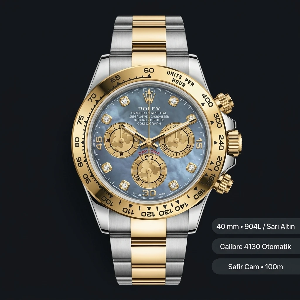 Rolex Daytona 116503 Two-Tone Sedef 4130 Super Clone ETA Saat