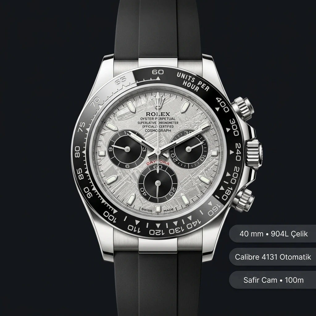 Rolex Daytona 126500LN Sedef Oysterflex Diamond Super Clone ETA Saat