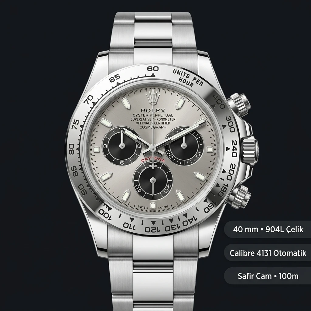 Rolex Daytona Ghost Gri Oyster 4131 Super Clone ETA Saat