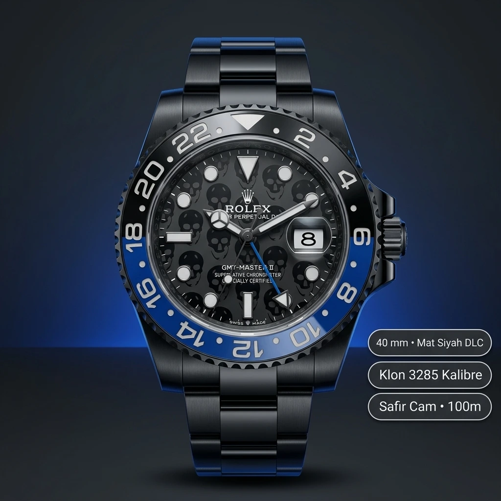 Rolex GMT-Master II 126710BLNR Batman DLC Oyster Super Clone ETA Saat