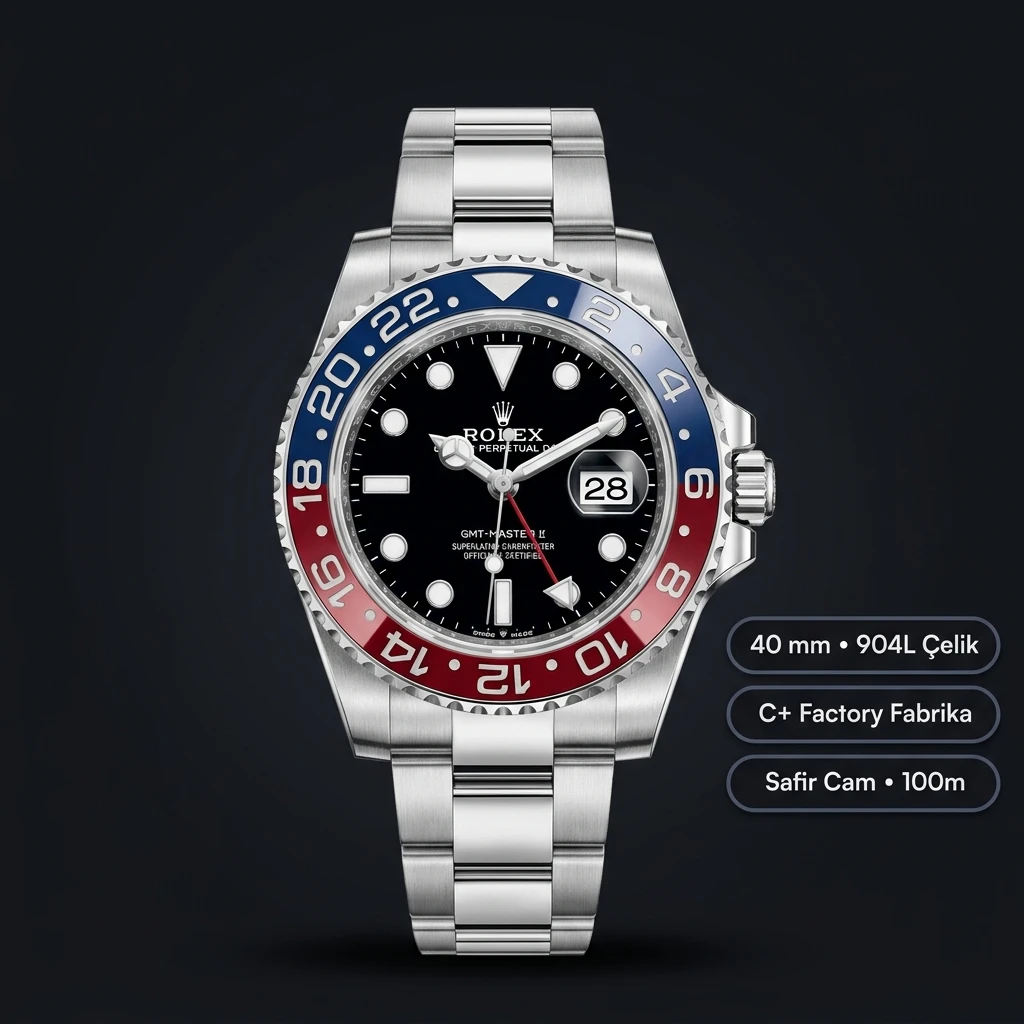 Rolex GMT-Master II 126710BLRO Pepsi Cerachrom Oyster Super Clone ETA Saat