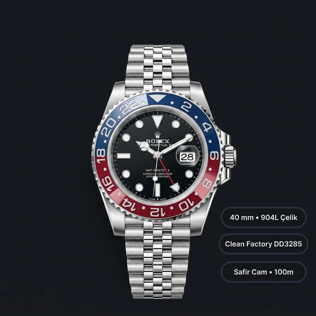 Rolex GMT-Master II 16710 Coke Jubilee Super Clone ETA Saat