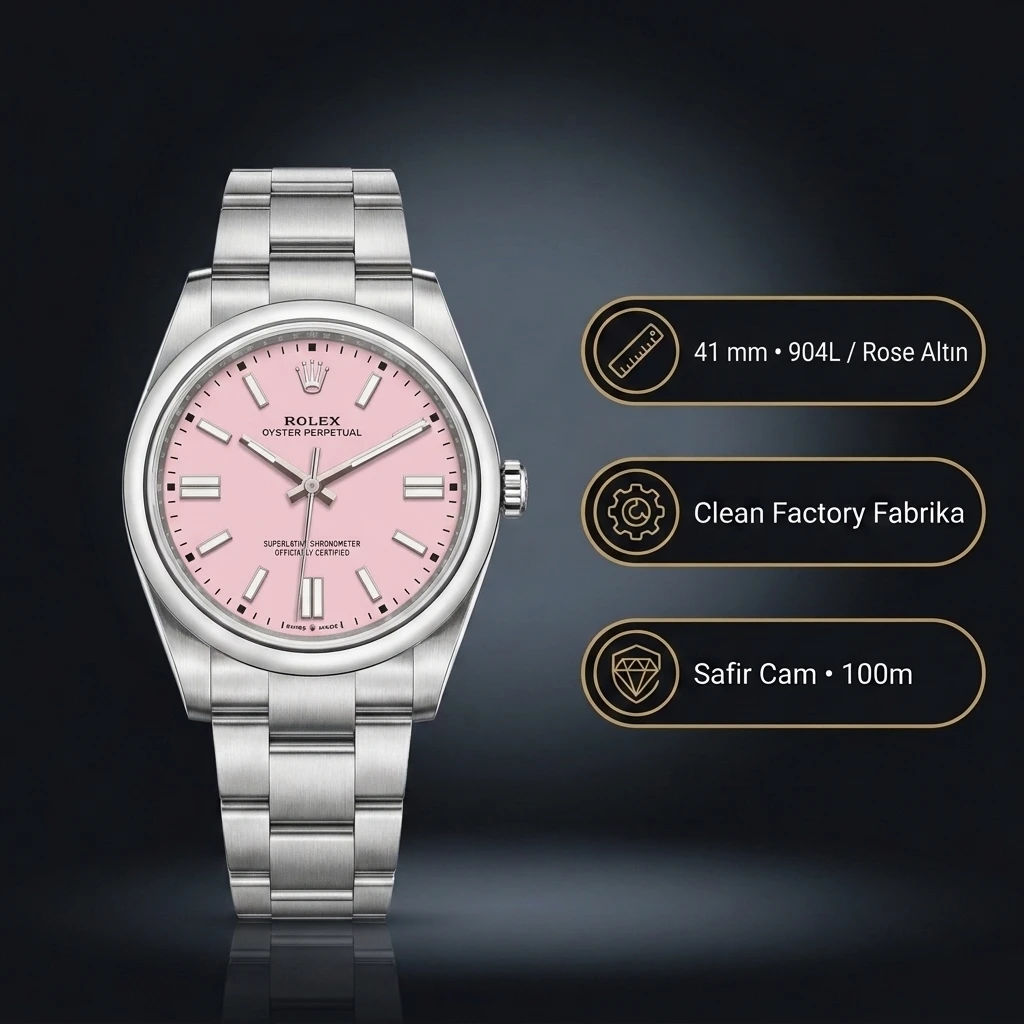 Rolex Oyster Perpetual Rose 41mm Clean Factory Super Clone ETA Saat