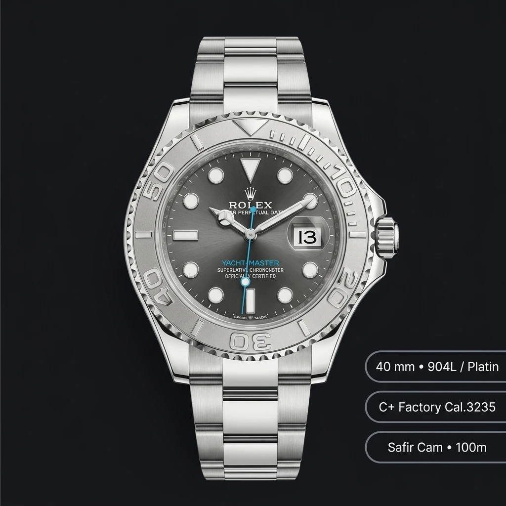 Rolex Yacht-Master 126622 40 mm Gri Kadranlı Super Clone Eta Saat