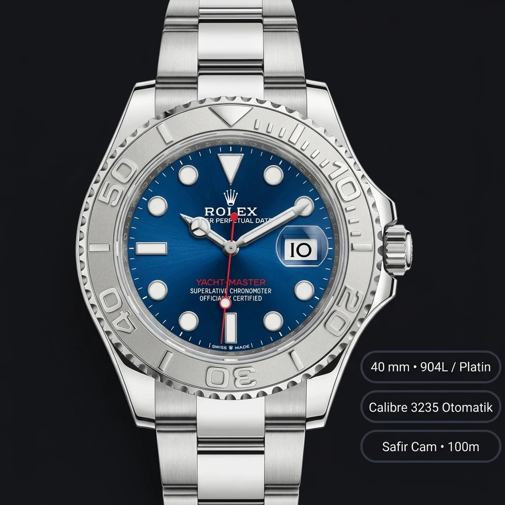 Rolex Yacht-Master 126622 40 mm Mavi Kadranlı Super Clone Eta Saat