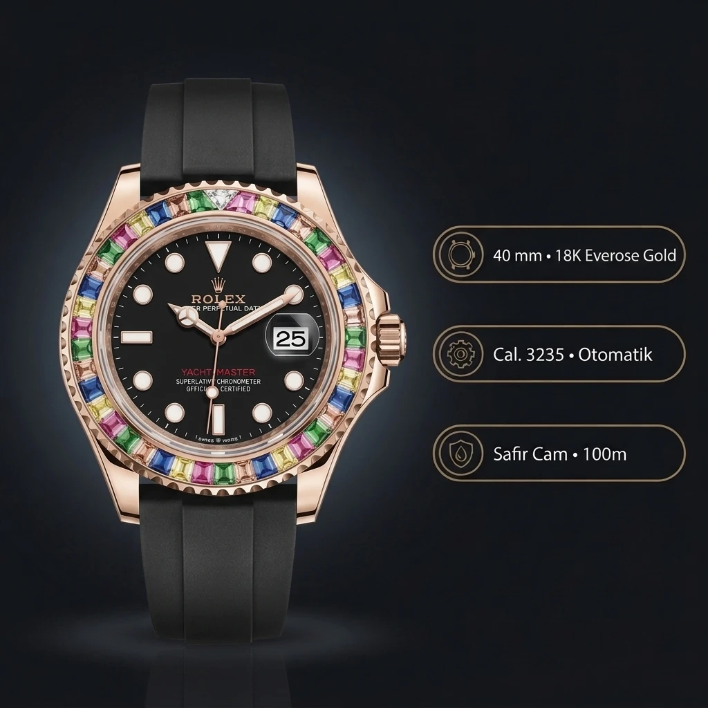 Rolex Yacht-Master Baget Siyah Super Clone ETA Saat