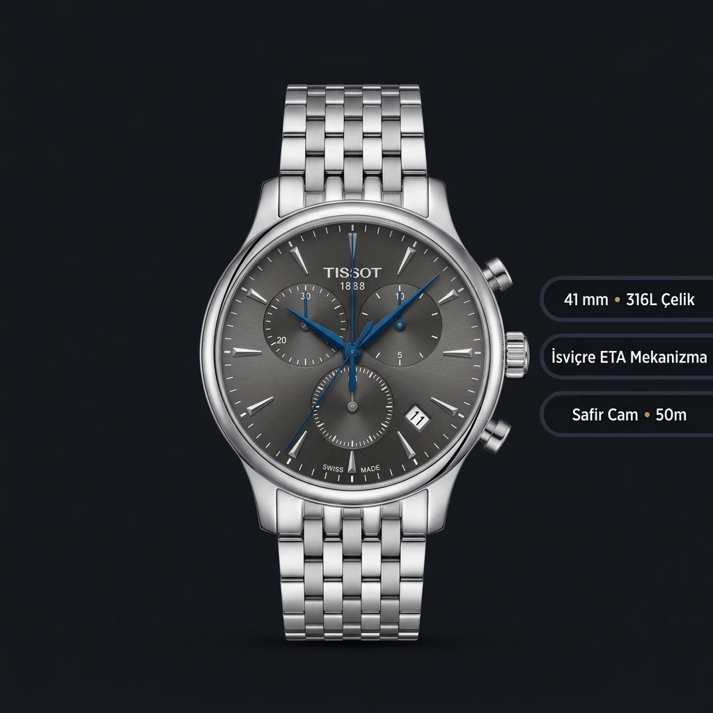 Tissot Carson Gri Chronograph Çelik Eta Saat