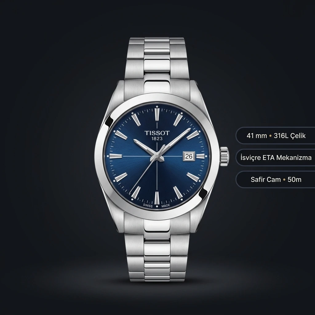 Tissot Gentleman Mavi Kadran Çelik Eta Saat
