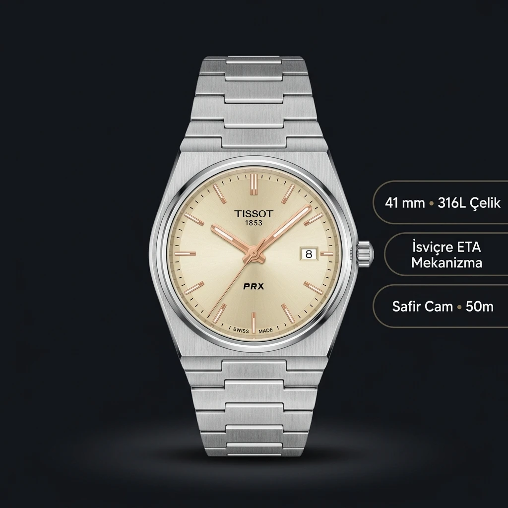 Tissot PRX Çelik Kordon Bileklik Eta Saat