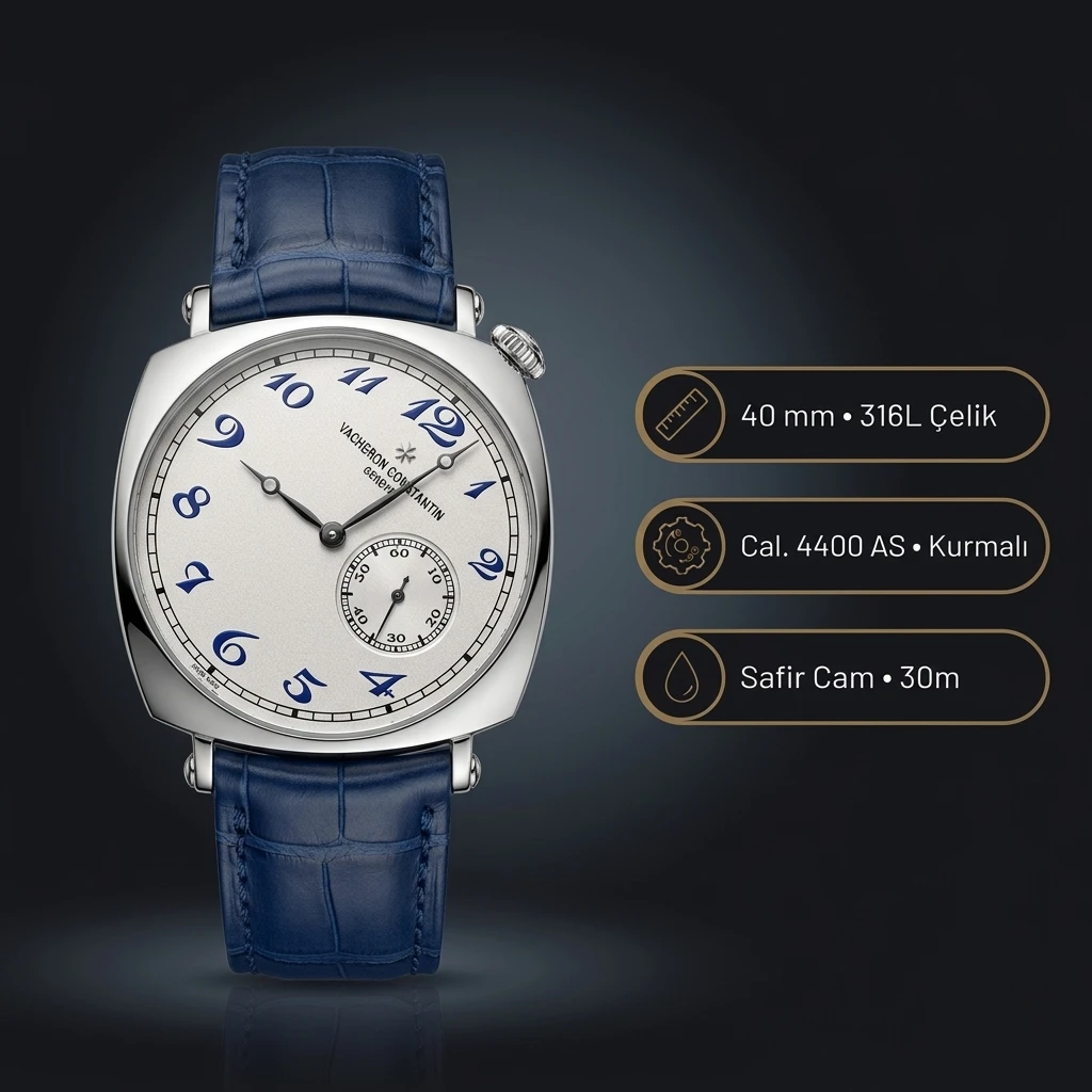 Vacheron Constantin 40 mm Historiques American 1921 Beyaz Kadran Deri Super Clone ETA Saat