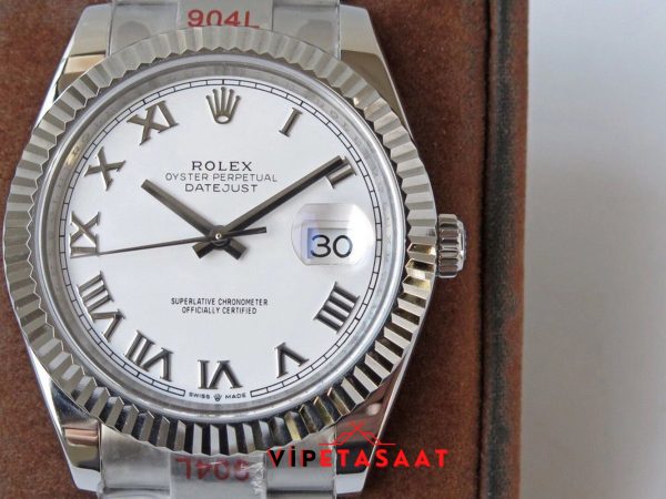 Rolex Datejust Roma Rakamlı Beyaz Kadran Super Clone 3235