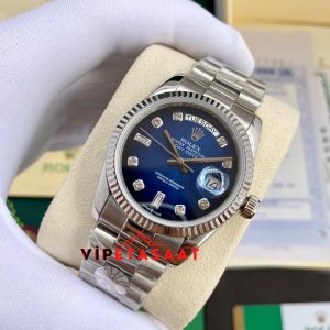 Rolex Day Date 36mm Mavi Kadran 2836 Super Clone Eta