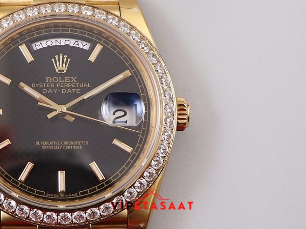 Rolex Day Date Gold Kasa Siyah Kadran 2836 Super Clone