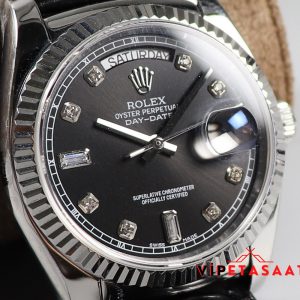 Rolex Day Date Taşlı Siyah 36mm Kadran 2836 Super Clone