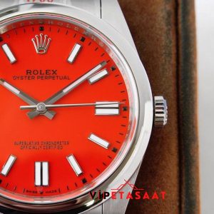 Rolex Oyster Perpetual Kırmızı Kadran Super Clone ETA