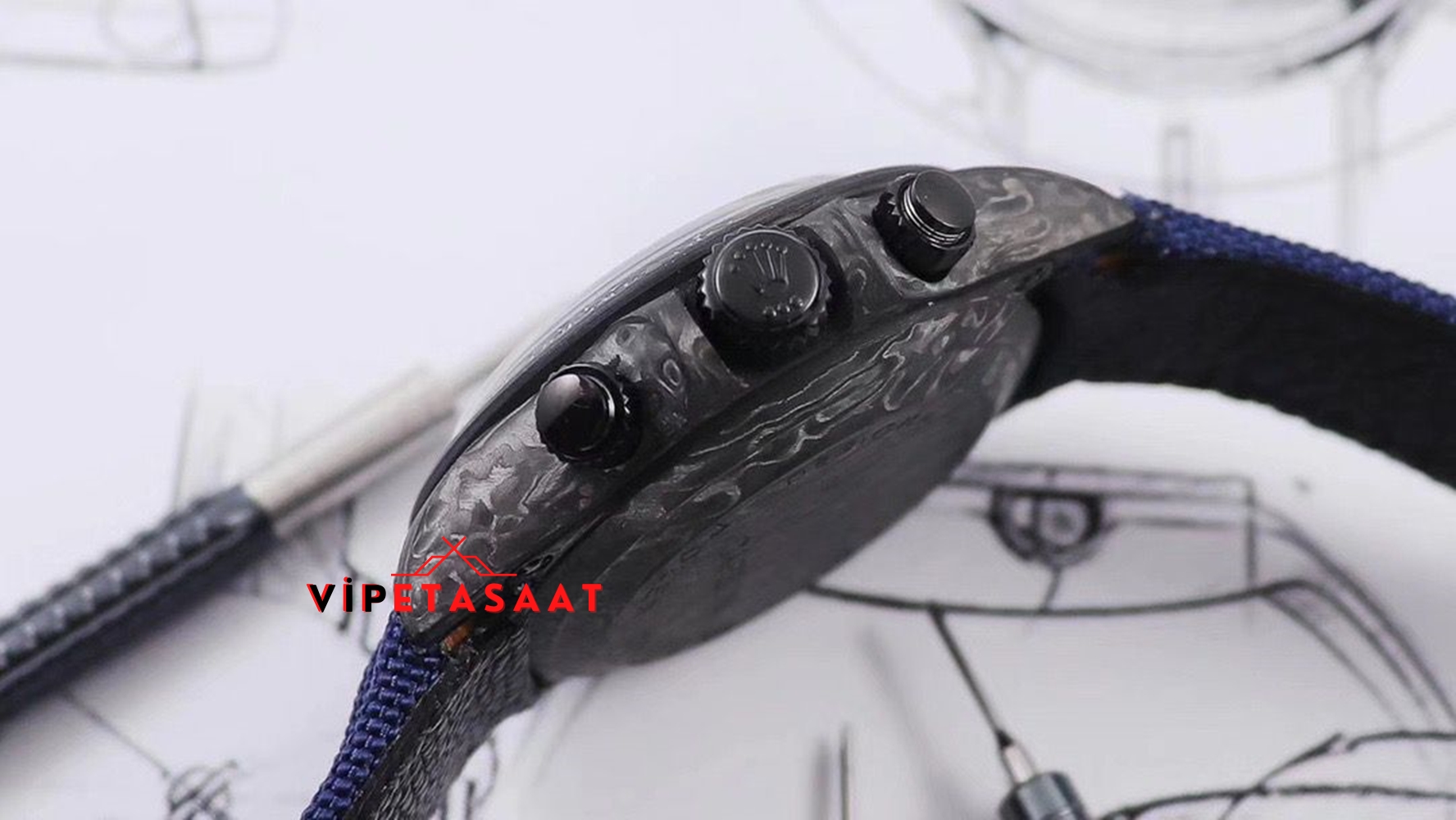 Rolex Daytona Balık Kadran Cronusart Karbon Kasa Clone ETA