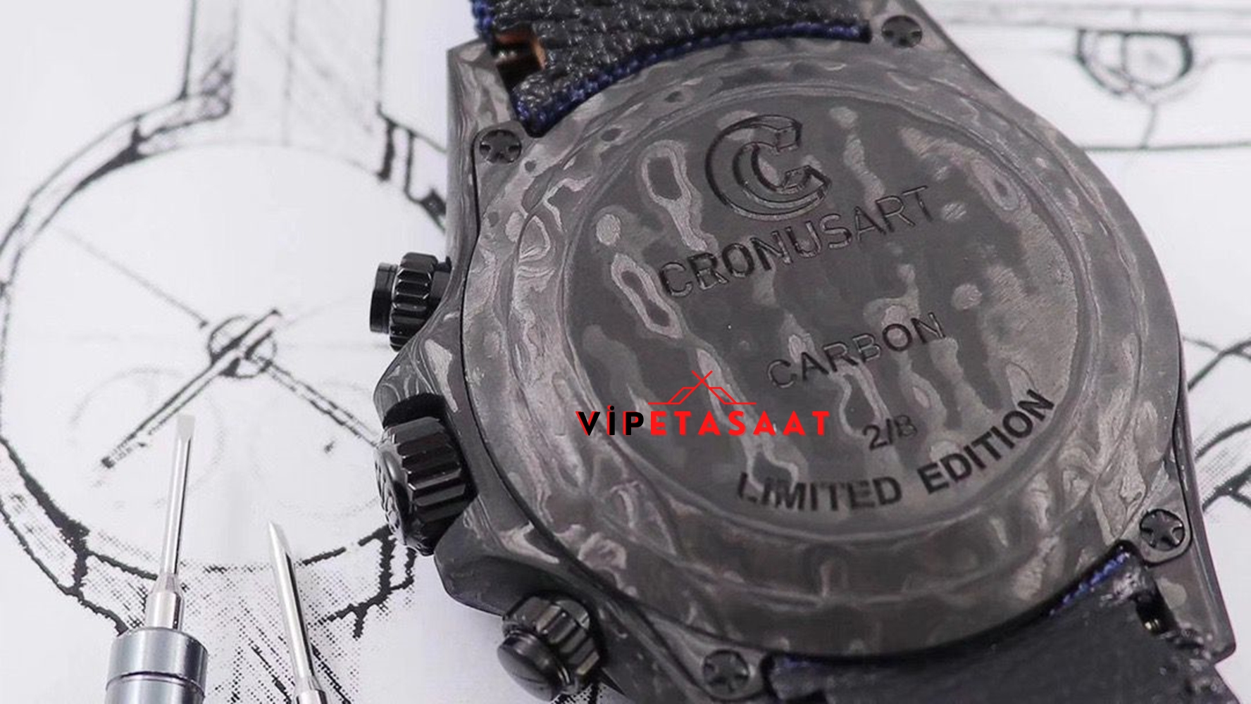 Rolex Daytona Balık Kadran Cronusart Karbon Kasa Clone ETA