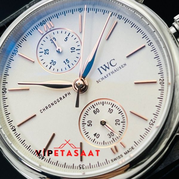Iwc Schaffhausen Chronograph Beyaz Kadran Automatic Super Clone ETA